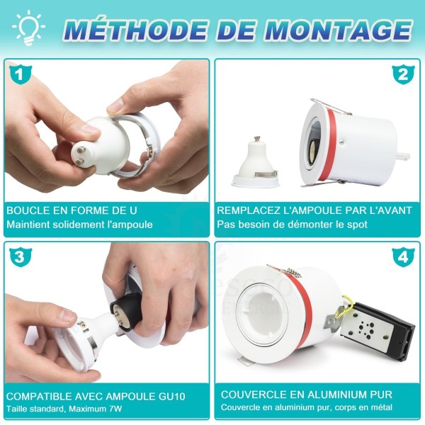 Éclairez votre intérieur avec style - Lot de 10 Spots Orientables 100mm GU10 5W Blanc Chaud !