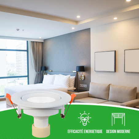 Éclairez votre maison avec style grâce à notre Lot de 5 Spots LED Orientables Ø90 Blanc Neutre!