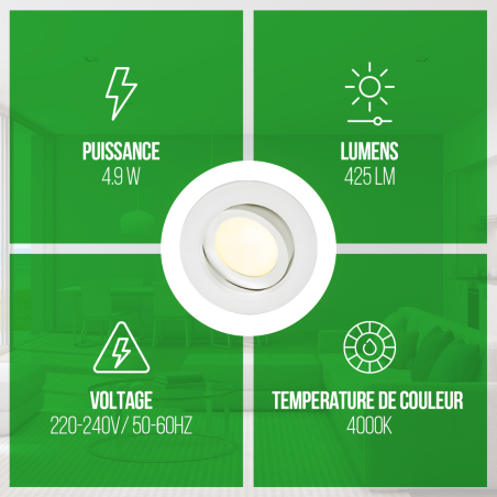 Illuminez votre intérieur avec le Lot de 45 Spots LED orientables GU10