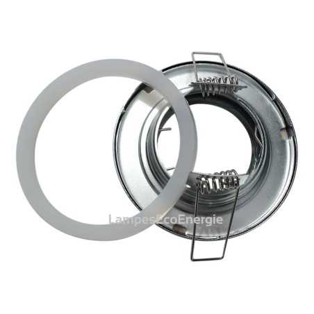 Fixation spot salle de bain étanche blanc pour ampoule halogène ou LED IP44