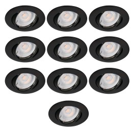 Découvrez notre lot exclusif de 10 Spots Aluminium Orientable Noir Mat avec GU10 LED 5W - Sublimez votre intérieur avec une lumi