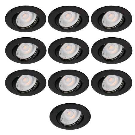 Découvrez notre lot exclusif de 10 Spots Aluminium Orientable Noir Mat avec GU10 LED 5W - Sublimez votre intérieur avec une lumi