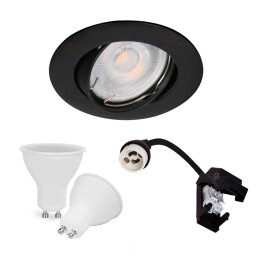 Découvrez notre offre exclusive: Pack de 20 Spots Aluminium Noir Mat avec LED 5W GU10 équiv. 50W - Éclairage intense Blanc Chaud