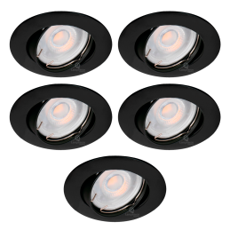 Découvrez le pack de 5 spots noirs LED 5W puissants et élégants - Éclairage optimal en blanc neutre 4000K