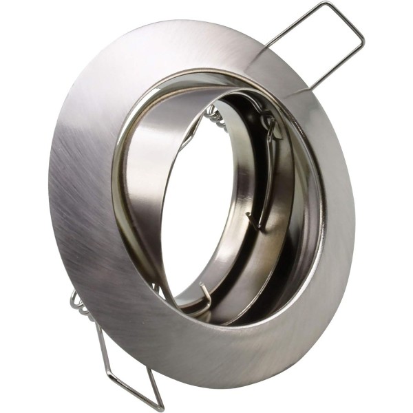 Éclairez votre intérieur avec style : Collerettes supports encastrables orientables aluminium, spot LED rond alu brossé - Diam.
