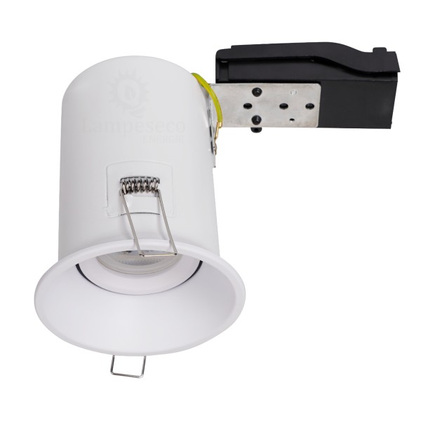 Lot de 5 Support de spot BBC RT2012 IP20 Basse Luminance 93mm de diamètre non orientable avec connecteur automatique GU10