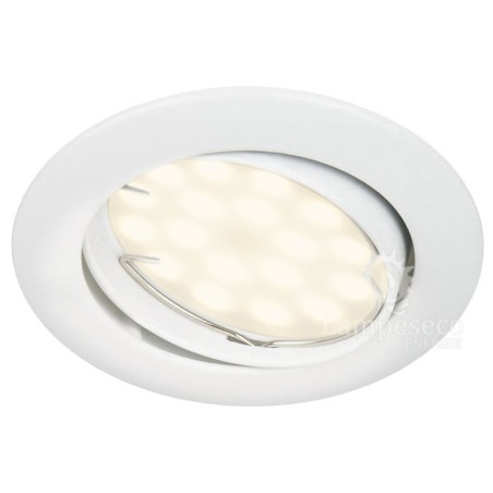 SPOT LED ENCASTRABLE COMPLETE ORIENTABLE BLANC AVEC AMPOULE GU10 230V eq. 50W
