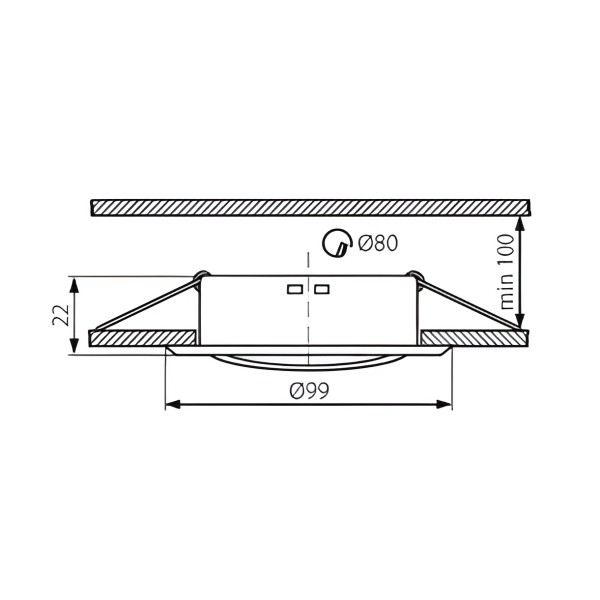 Fixation de spot encastrable orientable chrome matt D99mm marque Kanlux ref 26798