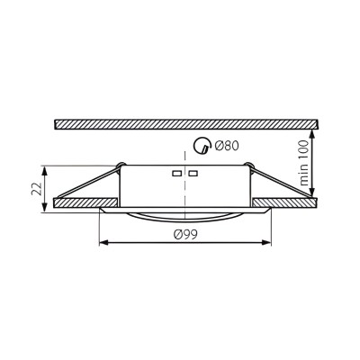 Lot de 20 Fixation de spot encastrable orientable chrome matt D99mm marque Kanlux ref 26798