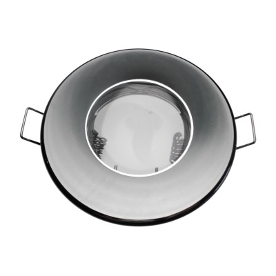 FIXATION SPOT SALLE DE BAIN ETANCHE CHROME POUR AMPOULE HALOGENE OU LED IP44