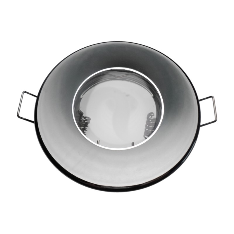 FIXATION SPOT SALLE DE BAIN ETANCHE CHROME POUR AMPOULE HALOGENE OU LED IP44