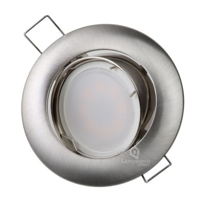 LOT DE 10 SPOT LED RONDE ALU BROSSE 230V COB LED 5W RENDU 50W BLANC FROID