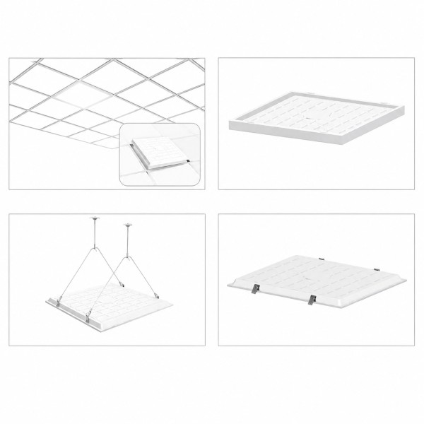 Lot de 6 Panneaux LED 40W 60x60 cm - Encastrable/En Saillie, 4000K, 4000lm – Plafonnier Éco-énergétique - Achetez en Ligne