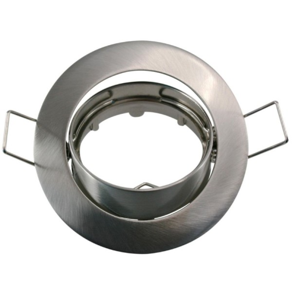 Lot de 5 Collerette orientable Aluminium brossé Support spot Diamètre 81mm trou de perçage 74mm