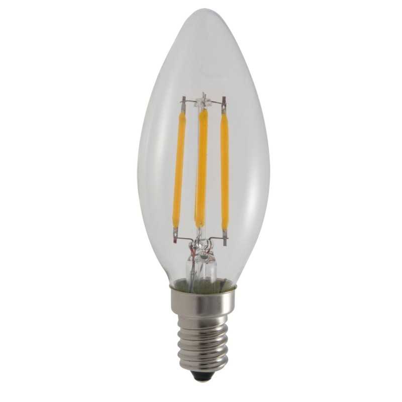 Ampoule LED COB Filament 4 watt (équivalent 42 Watt) E14 à visser luminosité chaude Ampoule LED COB Filament 4 watt (équivalent 42 Watt) E14 à visser luminosité chaude