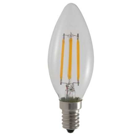 Lot de 10 Ampoules Flamme Filament 4w eq. 42W Culot E14 blanc chaud 3000K