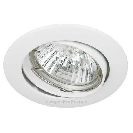 Support encastrable ronde orientable blanc GU10 Led/Halogène: Éclairage parfait et stylé!