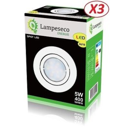 Lot de 3 Spot Led Encastrable Complete Blanc Orientable Blanc Neutre eq 50W