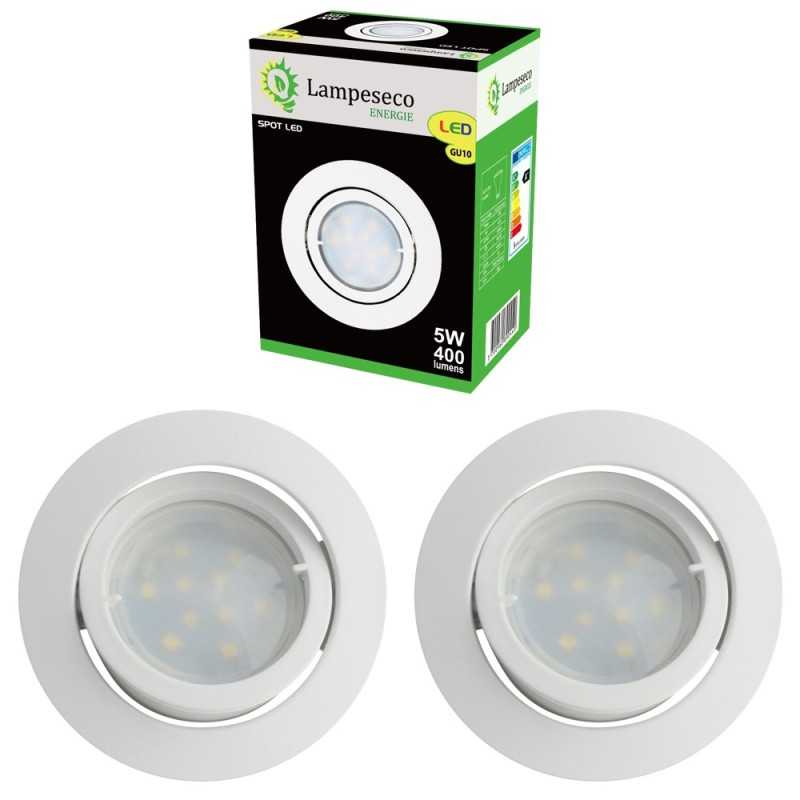 Spot Led Encastrable Complete Blanc Orientable lumière Blanc Neutre Spot Led Encastrable Complete Blanc Orientable lumière Blanc Neutre