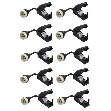 Lot de 10 Douilles en céramique GU10 avec connectique automatiques.