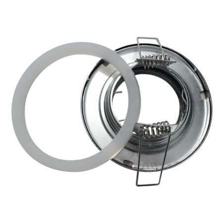 Spot Bain et Douche Etanche IP65 Nickel Satiné avec ampoule halogene MR16 (GU5.3) 12V