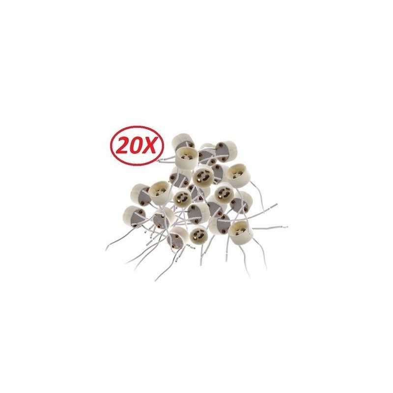 Lot de 20 Douilles GU10 pour Ampoules Halogènes et LED - Culots Haute Qualité Lot de 20 Douilles GU10 pour Ampoules Halogènes et LED - Culots Haute Qualité