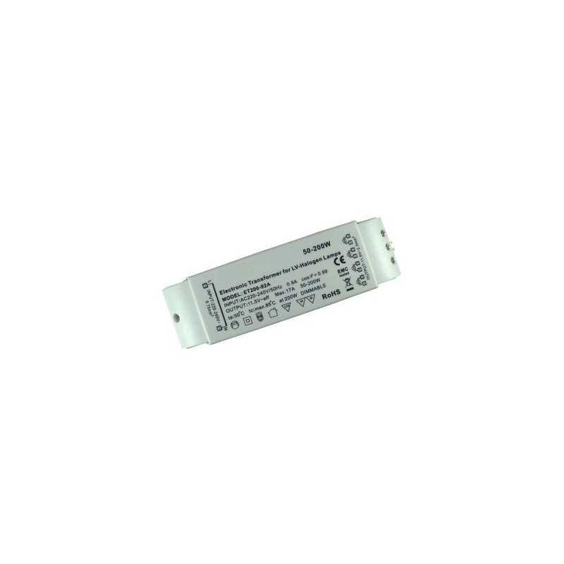 Transformateur Electronique 50-200W - 12v - Pour ampoules halogènes Transformateur Electronique 50-200W - 12v - Pour ampoules halogènes