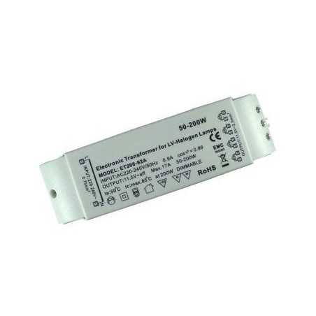 Transformateur Electronique 50-200W - 12v - Pour ampoules halogènes