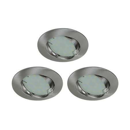 Lot de 3 spots LED encastrables alu brossé - éclairage blanc neutre puissant