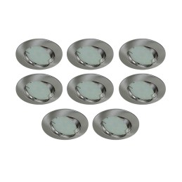 LOT DE 8 SPOT LED ENCASTRABLE COMPLETE ORIENTABLE ALU BROSSE AVEC AMPOULE GU10 230V eq. 50W