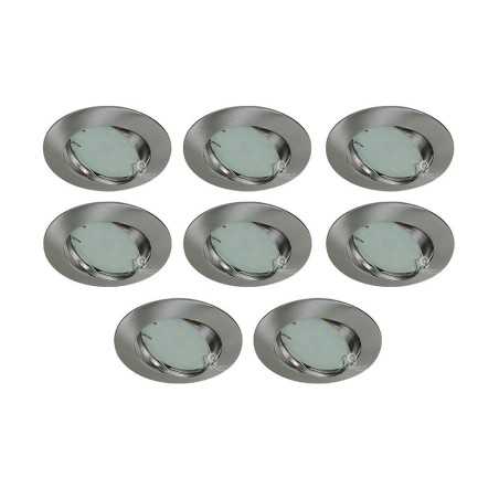 LOT DE 8 SPOT LED ENCASTRABLE COMPLETE ORIENTABLE ALU BROSSE AVEC AMPOULE GU10 230V eq. 50W