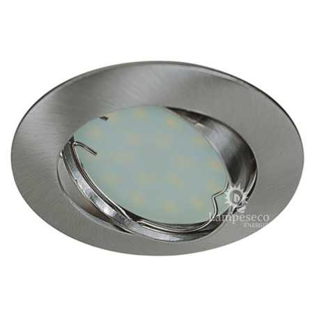 LOT DE 3 SPOT LED ENCASTRABLE COMPLETE ORIENTABLE ALU BROSSE AVEC AMPOULE GU10 230V eq. 50W