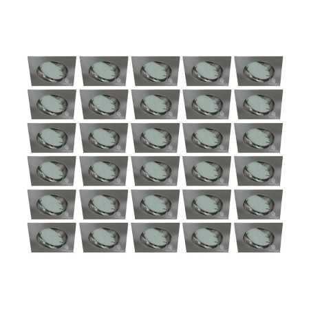 Éclairez votre intérieur avec style : Lot de 30 spots orientables LED carré en alu brossé