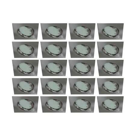 20 Spots LED Carré Alu Brossé - Blanc Chaud | Économisez 90% d\'Energie!