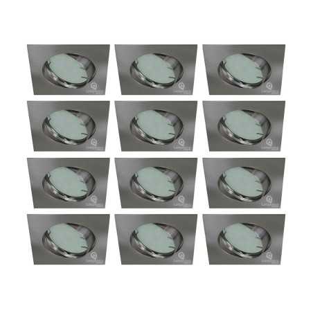 12 spots LED carré alu brossé: éclairez votre espace avec style!