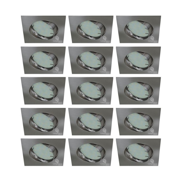 Économisez 70% d\'énergie avec ce lot de 15 spots LED orientables en alu brossé!