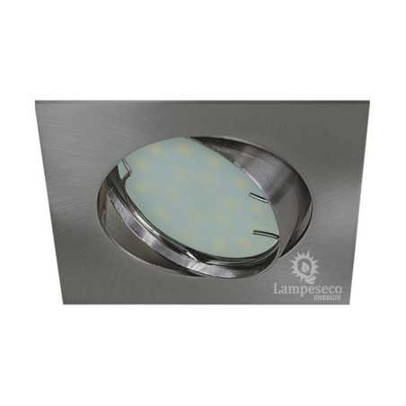 Éclairage parfait pour votre maison : Lot de 3 spots LED carré alu brossé orientables à blanc chaud