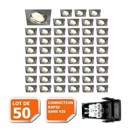 Éclairez votre espace avec 50 spots encastrables LED orientables aluminium brossé