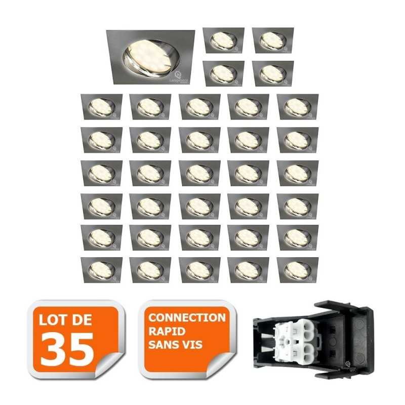 Transformez votre intérieur en un éclair avec notre lot de 35 spots LED carrés orientables en alu brossé Transformez votre intérieur en un éclair avec notre lot de 35 spots LED carrés orientables en alu brossé