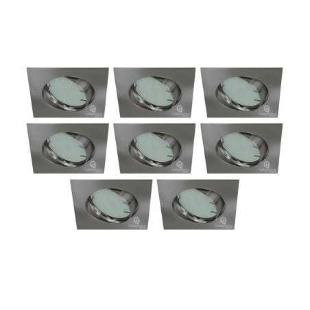 Éclairez votre maison avec style : Lot de 8 spots encastrables LED orientables en aluminium brossé GU10 230V équiv. 50W blanc ne