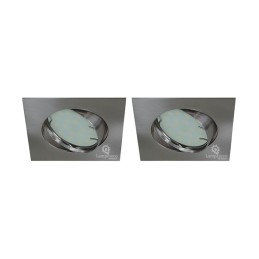 Éclairage design à petit prix : Lot de 2 spots LED carré alu brossé orientables