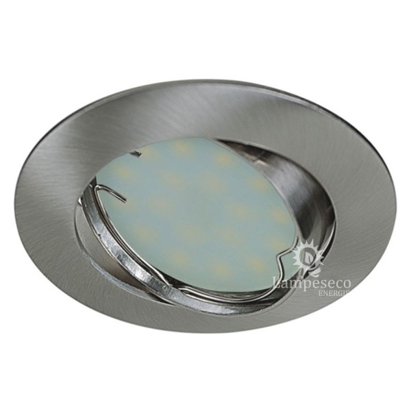 LOT DE 6 SPOT LED ENCASTRABLE COMPLETE ORIENTABLE ALU BROSSE AVEC AMPOULE GU10 230V eq. 50W