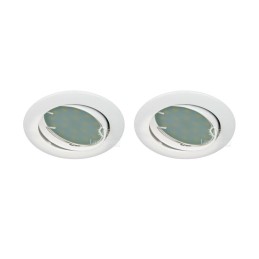 Lot de 2 Spot led orientable blanc avec ampoule gu10 230v eq. 50w, blanc chaud 