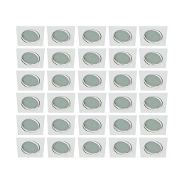 LOT DE 30 SPOT ENCASTRABLE ORIENTABLE CARRE LED SMD GU10 230V BLANC RENDU ENVIRON 50W HALOGENE