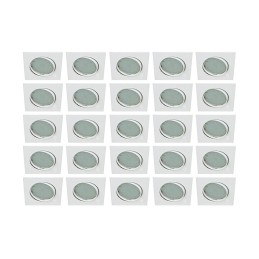 LOT DE 25 SPOT ENCASTRABLE ORIENTABLE CARRE LED SMD GU10 230V BLANC RENDU ENVIRON 50W HALOGENE