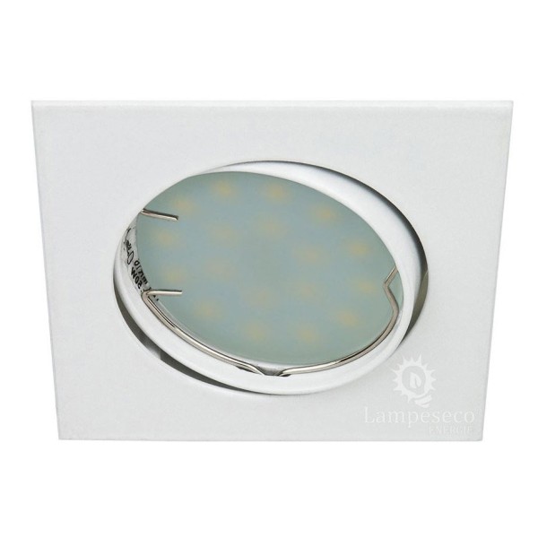 LOT DE 25 SPOT ENCASTRABLE ORIENTABLE CARRE LED SMD GU10 230V BLANC RENDU ENVIRON 50W HALOGENE