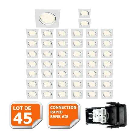 Éclairez votre maison avec style ! Lot de 45 spots LED carrés orientables en stock maintenant