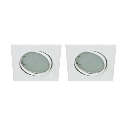 LOT DE 3 SPOT ENCASTRABLE ORIENTABLE CARRE LED SMD GU10 230V BLANC RENDU ENVIRON 50W HALOGENE