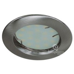 LOT DE 8 SPOT LED ENCASTRABLE COMPLETE RONDE FIXE ALU BROSSE eq. 50W BLANC CHAUD 3000K