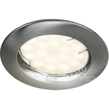 SPOT LED ENCASTRABLE COMPLETE RONDE FIXE ALU BROSSE eq. 50W